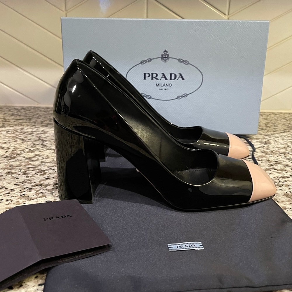 Prada 85mm two-tone pumps